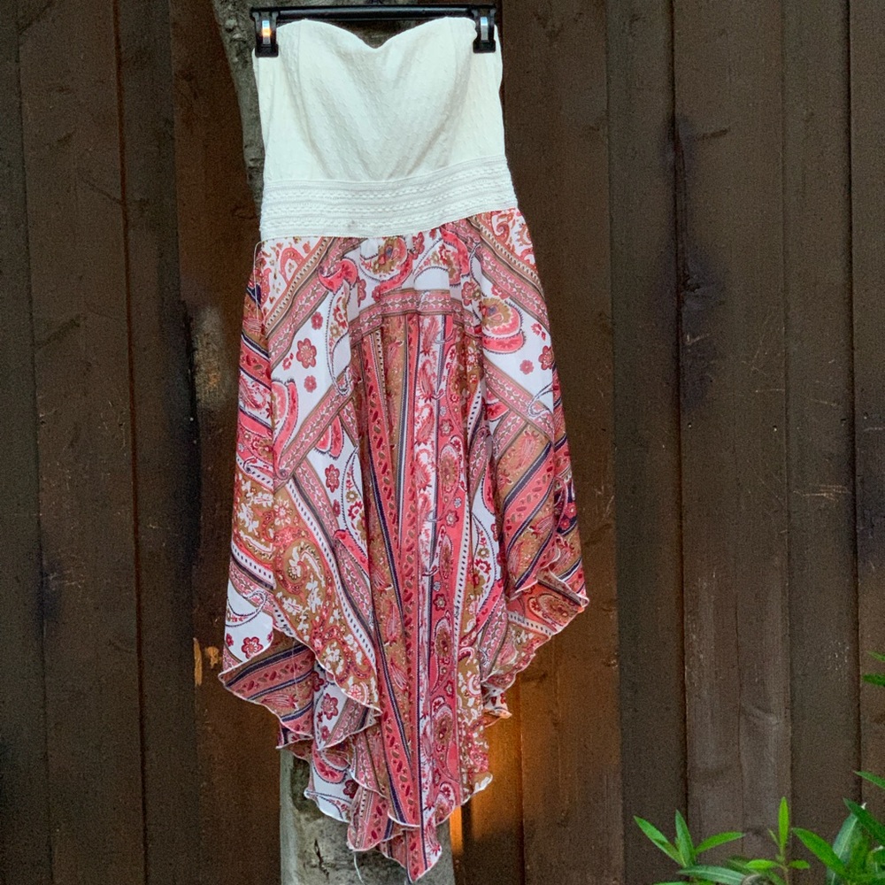RUE21 long Foley dress strapless